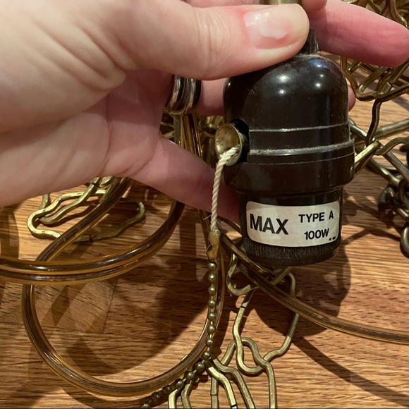 Vintage Mid Century Brass Chain/Cord for Swag Lamp - Picture 7 of 8